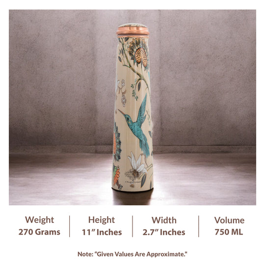 Pure Copper Bottle with Slim Tube Pyramid Shape – 750 ML