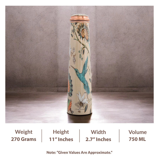 Pure Copper Bottle with Slim Tube Pyramid Shape – 750 ML