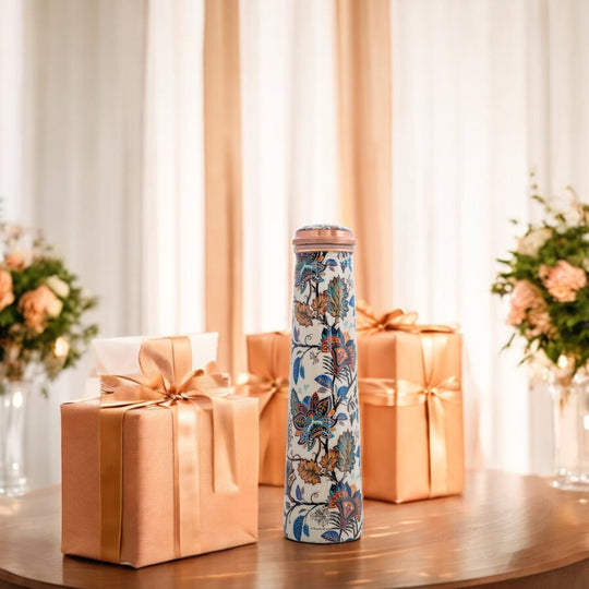 Pure Copper Bottle with Slim Tube Pyramid Shape – 750 ML