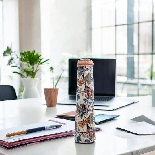 Pure Copper Bottle with Slim Tube Pyramid Shape – 750 ML