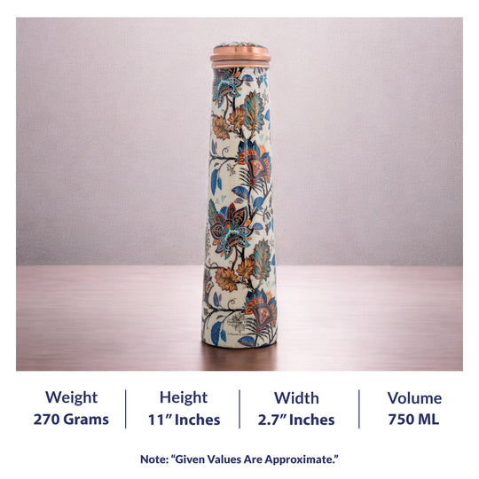 Pure Copper Bottle with Slim Tube Pyramid Shape – 750 ML