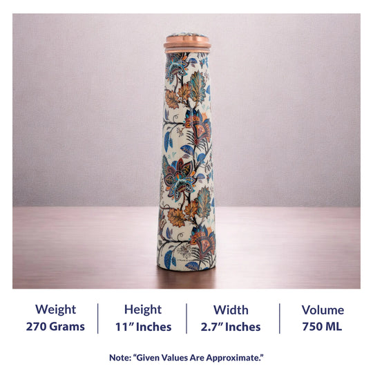 Pure Copper Bottle with Slim Tube Pyramid Shape – 750 ML