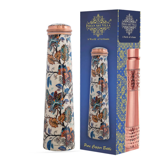 Pure Copper Bottle with Slim Tube Pyramid Shape – 750 ML