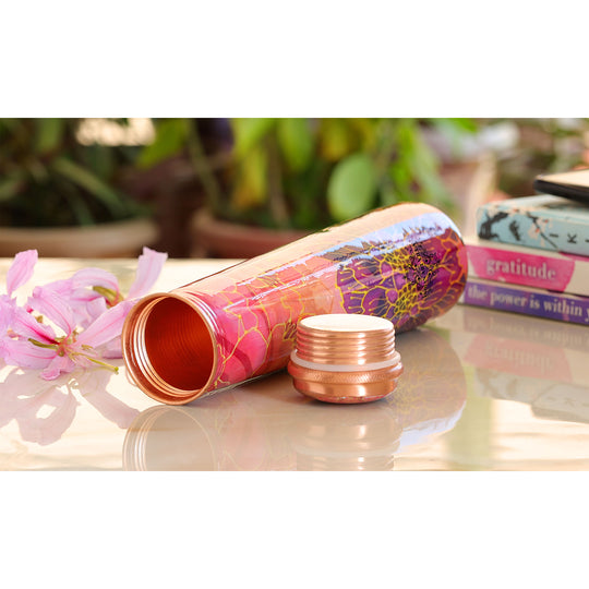 Pure Copper Bottle with Slim Tube Pyramid Shape – 750 ML