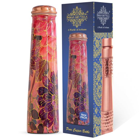 Pure Copper Bottle with Slim Tube Pyramid Shape – 750 ML