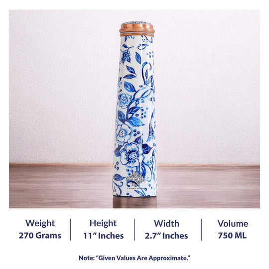 Pure Copper Bottle with Slim Tube Pyramid Shape – 750 ML