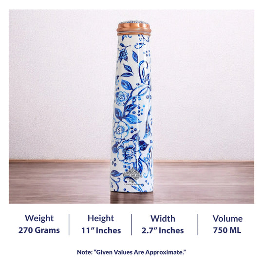 Pure Copper Bottle with Slim Tube Pyramid Shape – 750 ML