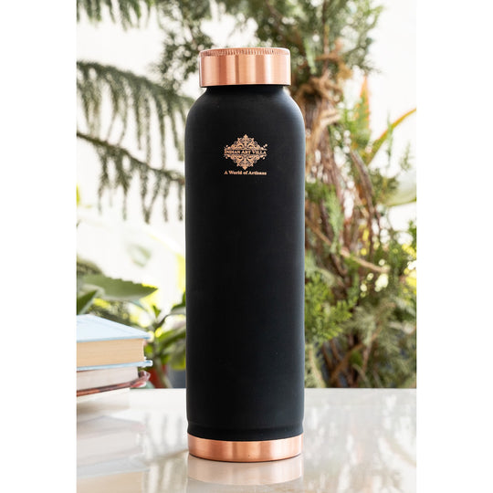 Pure Copper Water Bottle with Soft Silk Finish Color-900 ML