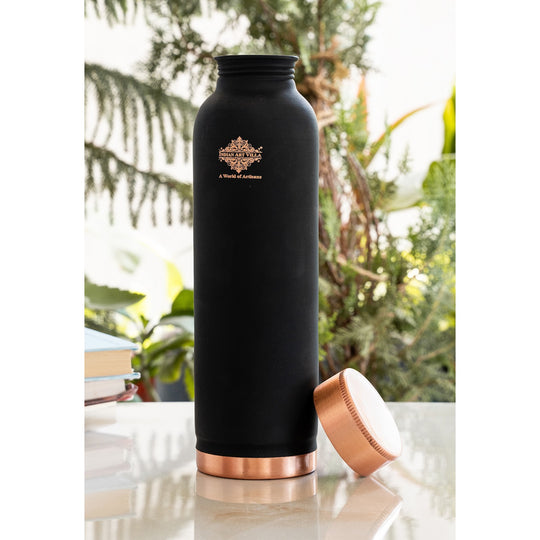 Pure Copper Water Bottle with Soft Silk  Finish Color-900 ML