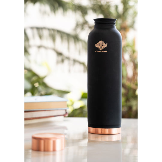 Pure Copper Water Bottle with Soft Silk  Finish Color-900 ML