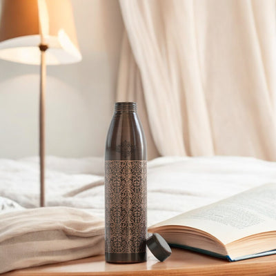 Pure Copper Bottle with Antique Dark Embossed Design, 900ml