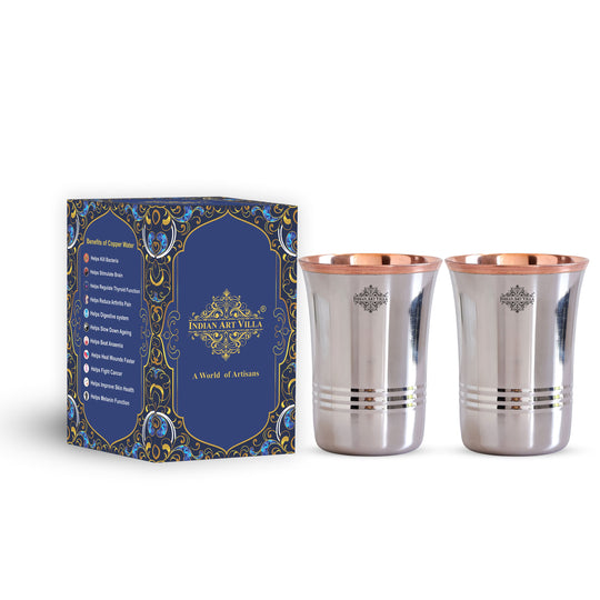 Pure Steel Copper Curve Shaped Glass  250 ml