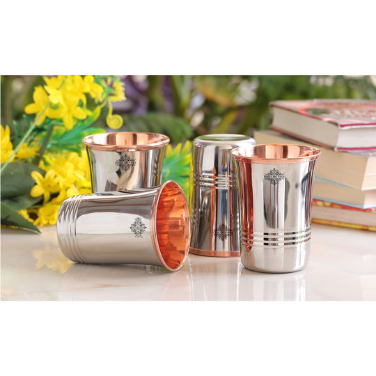 Pure Steel Copper Curve Shaped Glass  250 ml