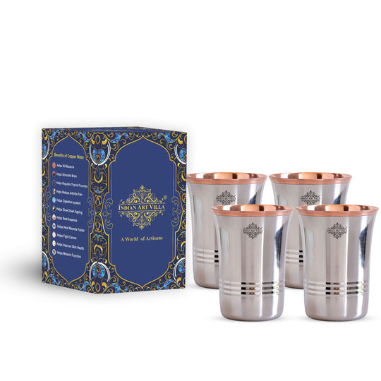 Pure Steel Copper Curve Shaped Glass  250 ml