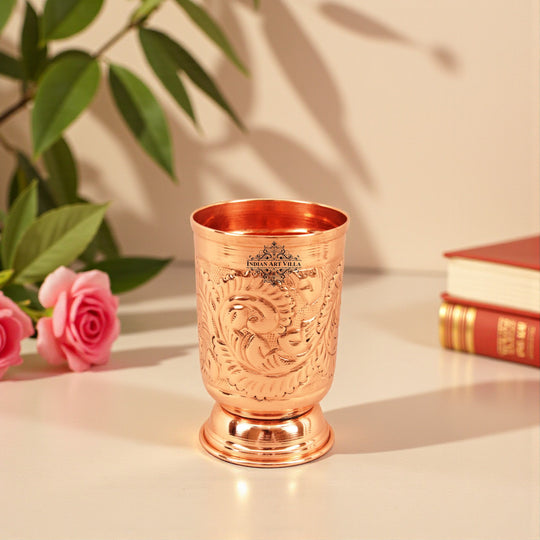 Embossed copper glass for daily drinking