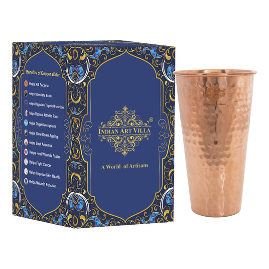 Copper drinking tumbler embossed finish