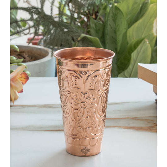Elegant copper drinking glass handmade