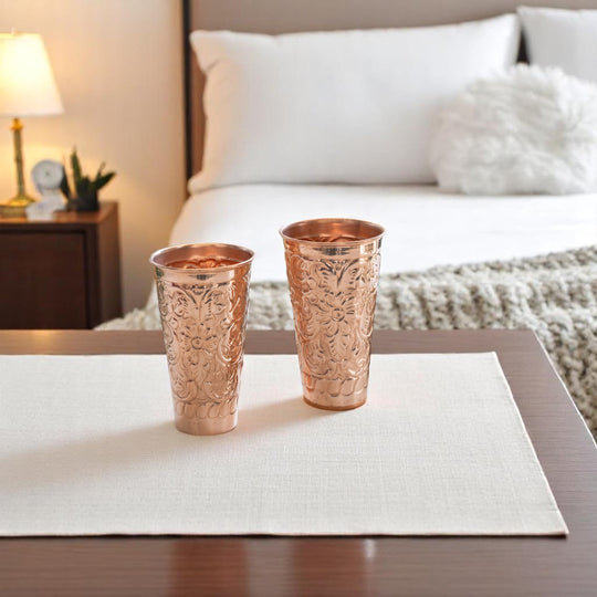 Copper drinkware glass for home kitchen