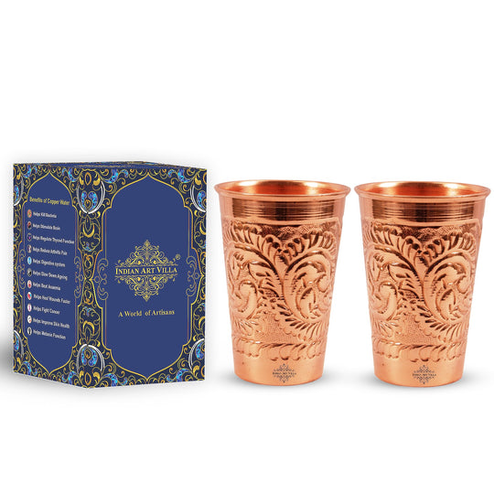 Stylish hammered copper drinking tumbler