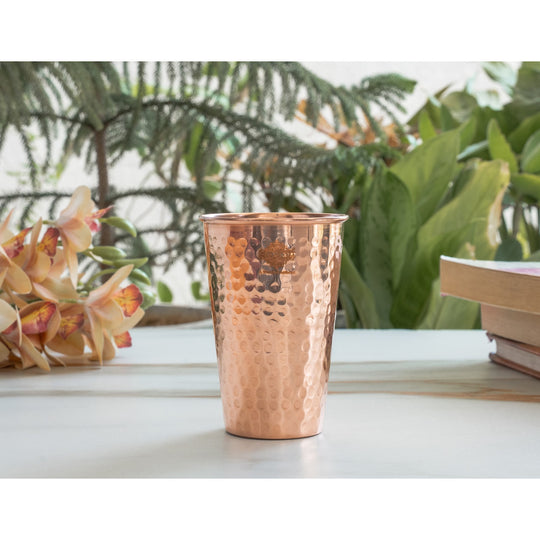 Pure copper water glass Indian handmade