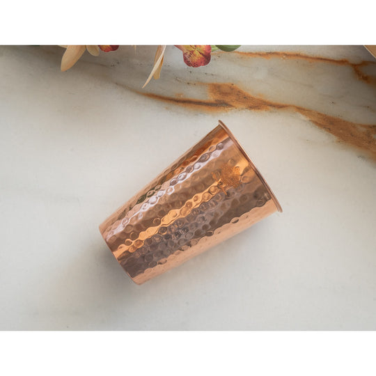 Pure Copper tumbler Glass Cup, Designer Small, 350 ML
