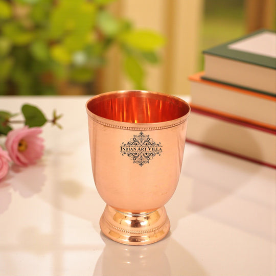 Embossed copper water glass premium