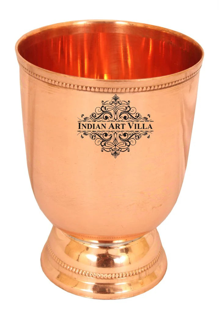 Indian Art Villa Pure Copper Plain Design Wine Glass Tumbler 500 ML