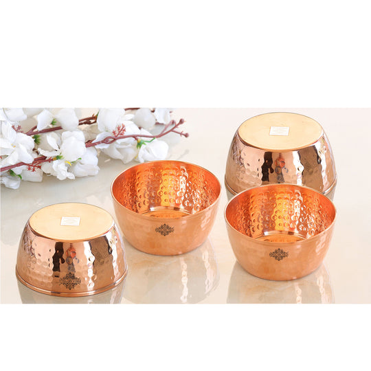 Beautifully handcrafted tamba bowl set with a gleaming hammered surface perfect for your home