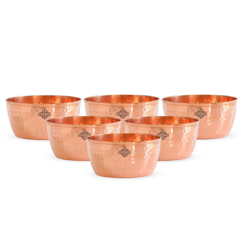 Indian Art Villa Hammered Copper Bowl, Serveware Dinnerware, Hotel Restaurant, Brown