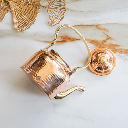 Pure Copper Mughlai Tea Pot with Inner Lining