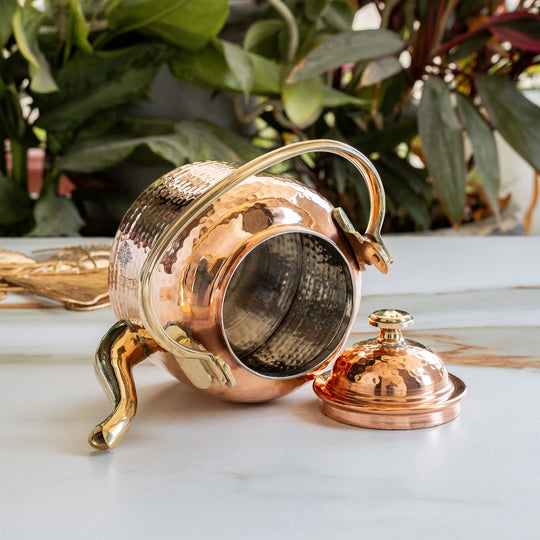 Pure Copper Mughlai Tea Pot with Inner Lining