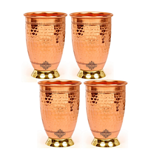Handcrafted embossed copper drinking tumbler