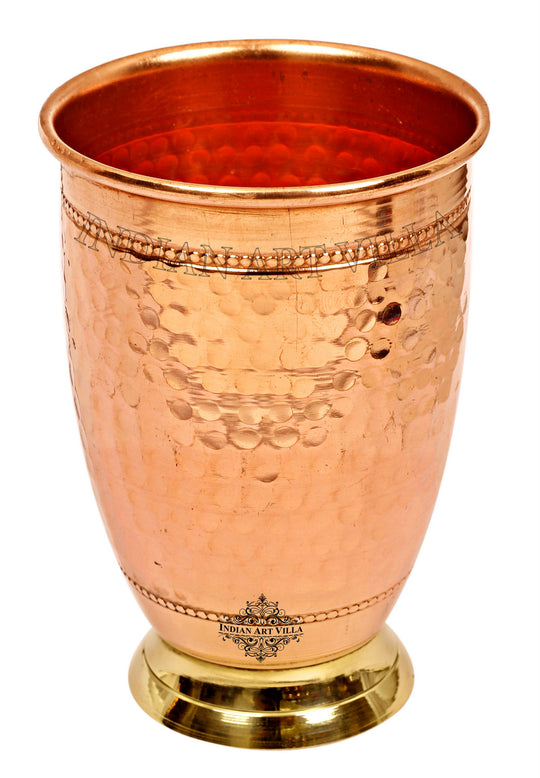 Copper tumbler with hammered texture finish
