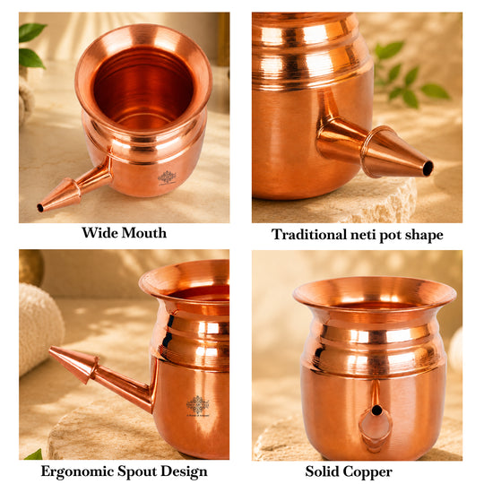 Pure copper neti pot Yoga use white background — Indian Art Villa