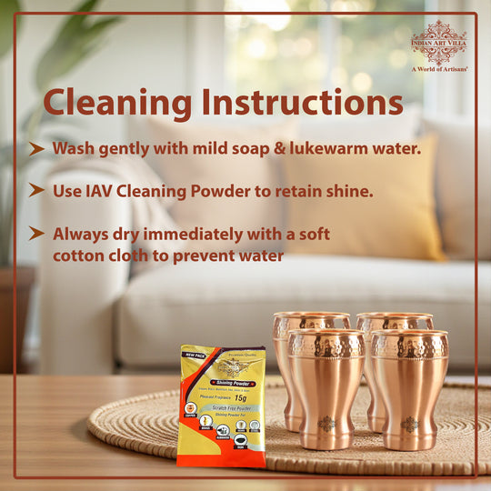 Pure Copper Glass With Half Lecquer Hammered & Shine Design 400 ML