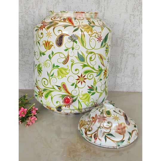 Copper Printed Water Pot with Scarlet Paisley – 13 L