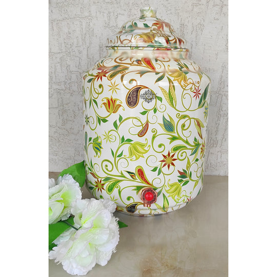 Copper Printed Water Pot with Scarlet Paisley – 13 L