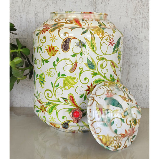 Copper Printed Water Pot with Scarlet Paisley – 13 L