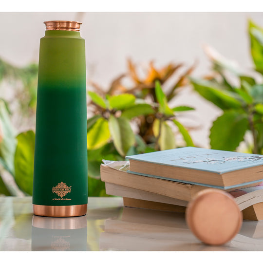 Pure Copper Bottle with Pyramid Shape and Eye-Catching Colors  800 ML