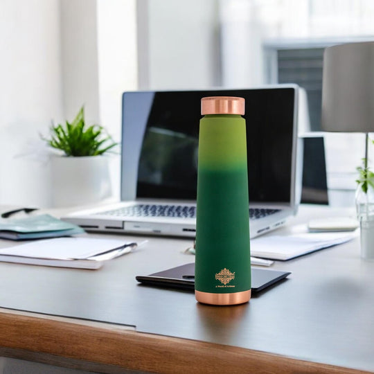 Pure Copper Bottle with Pyramid Shape and Eye-Catching Colors  800 ML