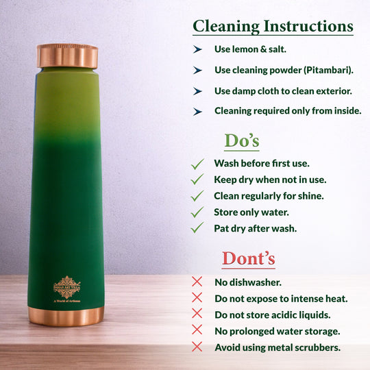 Pure Copper Bottle with Pyramid Shape and Eye-Catching Colors  800 ML