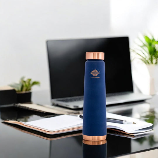 Personalized Copper Pyramid Shape Silk Finish Water Bottle