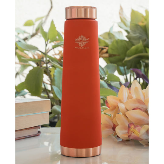 Personalized Copper Pyramid Shape Silk Finish Water Bottle