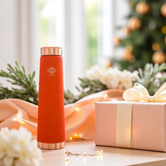 Personalized Copper Pyramid Shape Silk Finish Water Bottle