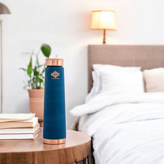 Personalized Copper Pyramid Shape Silk Finish Water Bottle