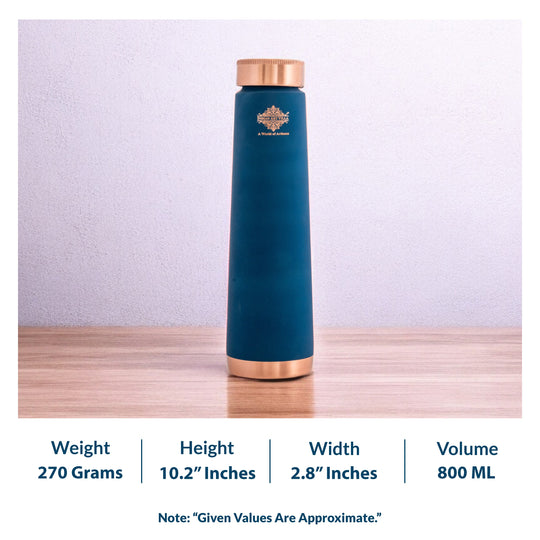 Personalized Copper Pyramid Shape Silk Finish Water Bottle