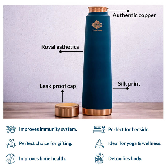 Personalized Copper Pyramid Shape Silk Finish Water Bottle