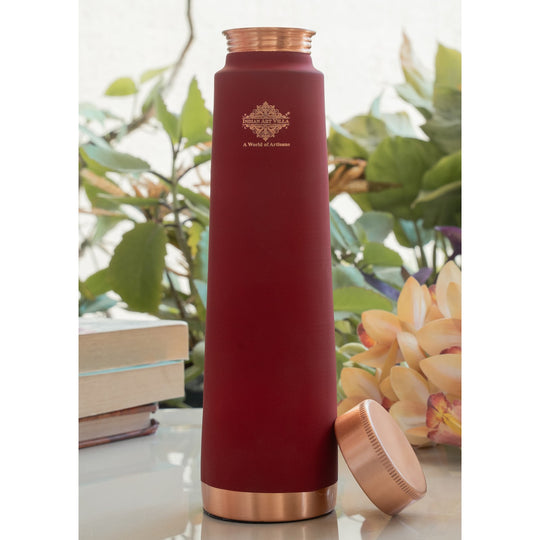 Pure Copper Bottle with Pyramid Shape Silk Finish Design – 800 ML