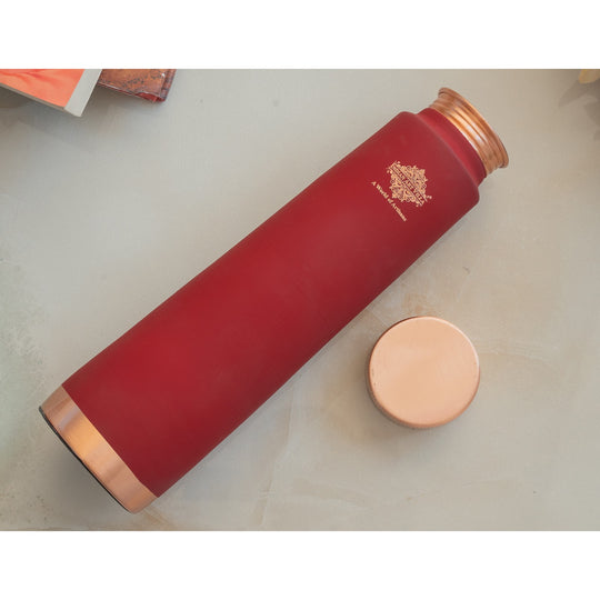 Pure Copper Bottle with Pyramid Shape Silk Finish Design – 800 ML