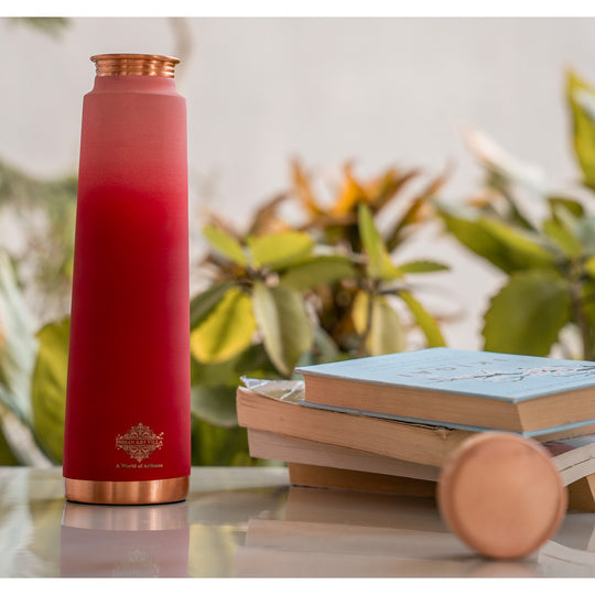 Pure Copper Bottle with Pyramid Shape and Eye-Catching Colors  800 ML